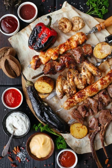 Grilled meat platter